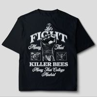 Camiseta Oversize Muay Thai "Killer Bees" College - Negro