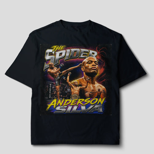 Camiseta Oversize Vintage Bootleg - Anderson Silva "The Spider"